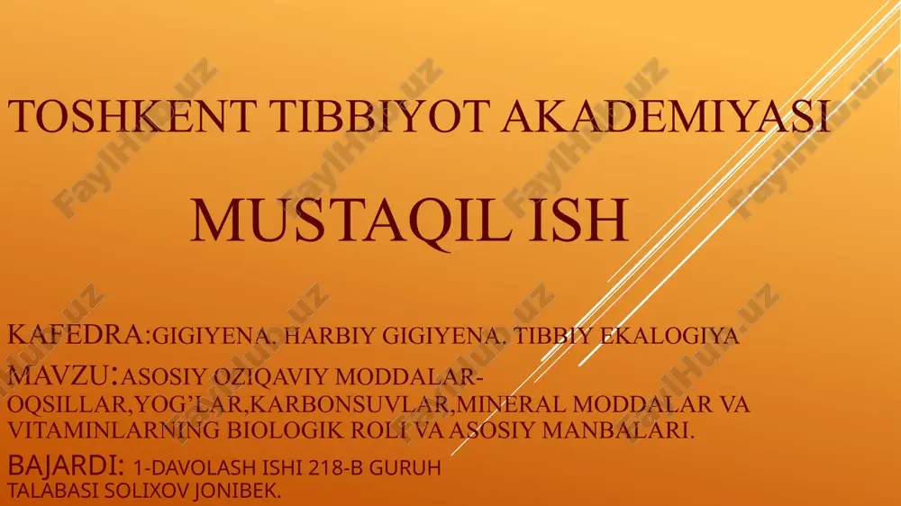 tibbiy ekalogiya — PPTX