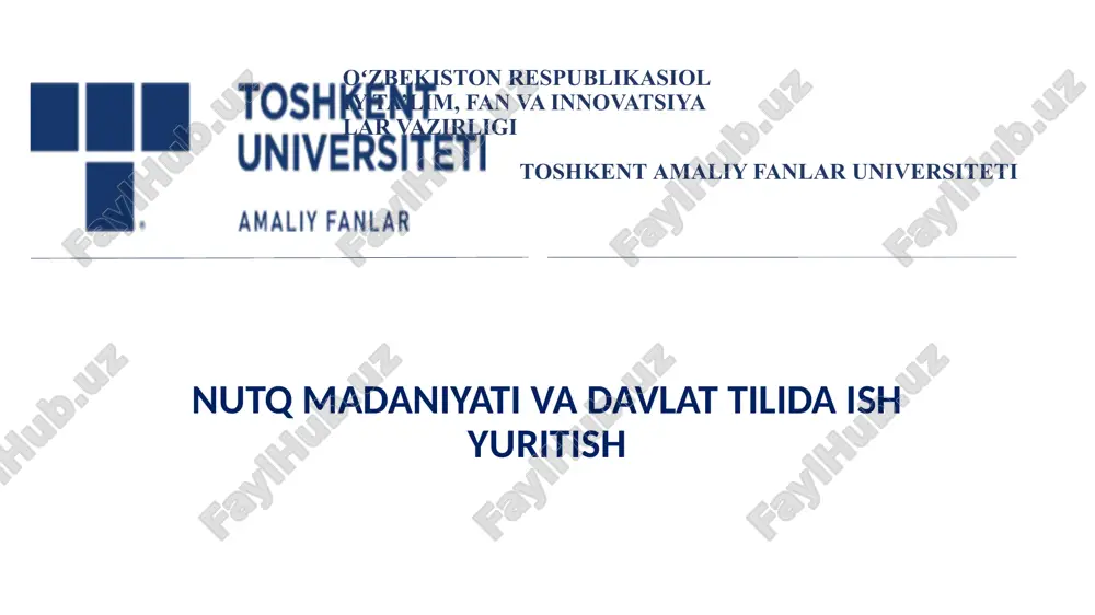 ma’lumot-axborot hujjatlariningtilvauslubi — PPTX