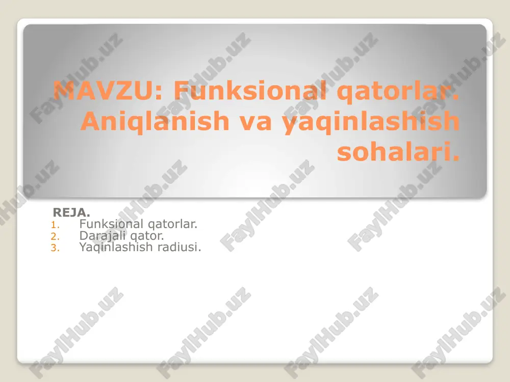 funksional qatorlar — PPTX