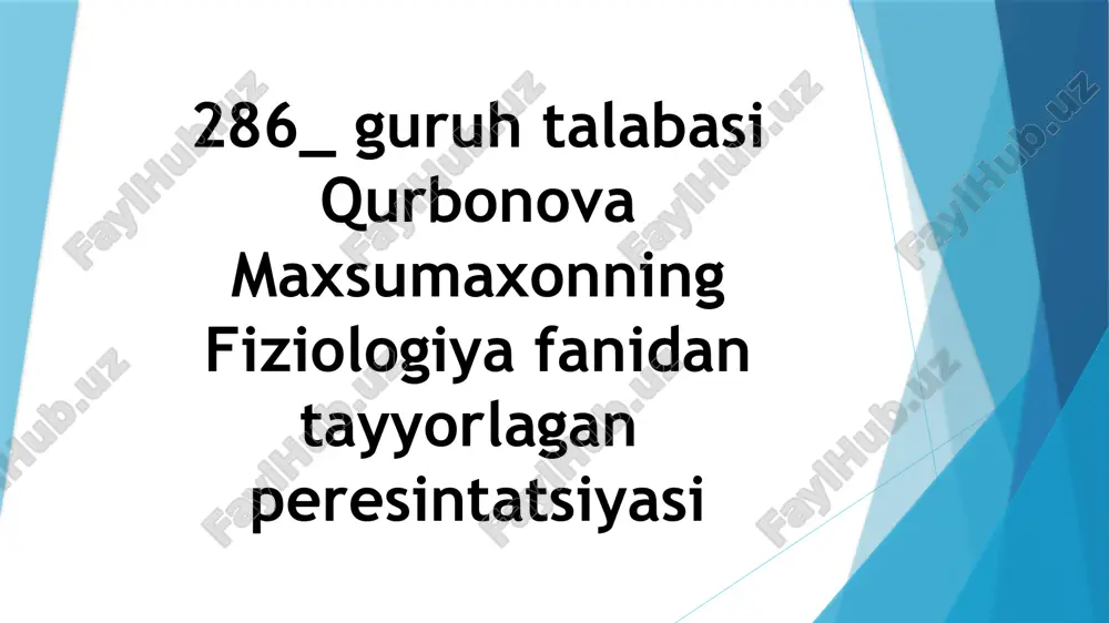 hazm tizimi faoliyatini o'rganish — PPTX