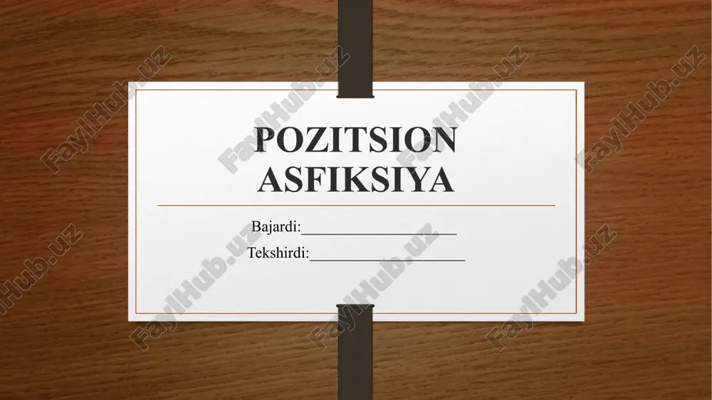pozitsion asfiksiya — PPTX