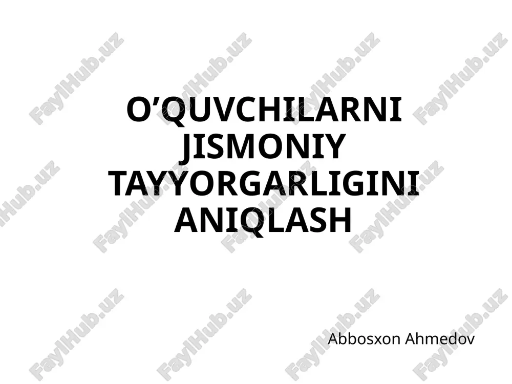 jismoniy tayyorgarlik — PPTX