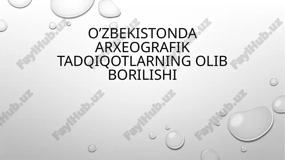 arxeografik tadqiqotlar — PPTX