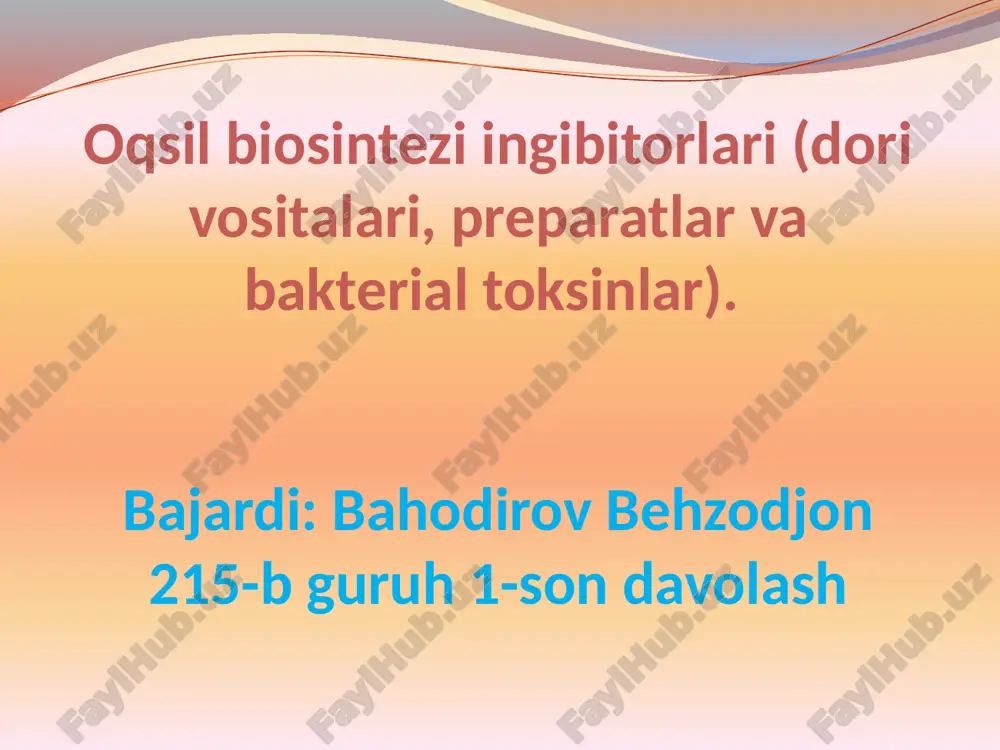 oqsil biosintezi — PPTX