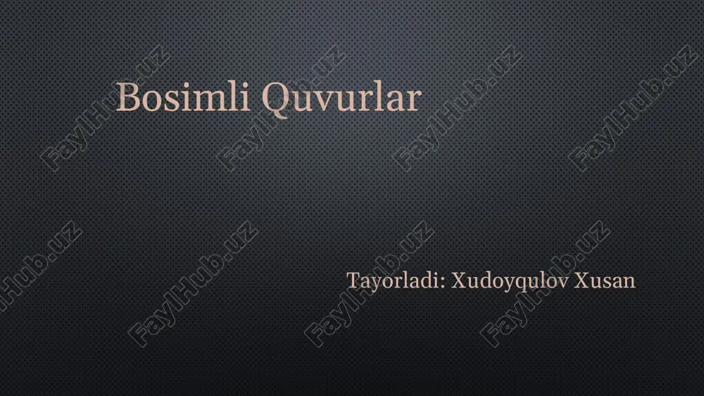 bosimli quvurlar — PPTX