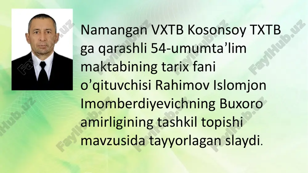 buxoro amirligining tashkil topishi — PPTX