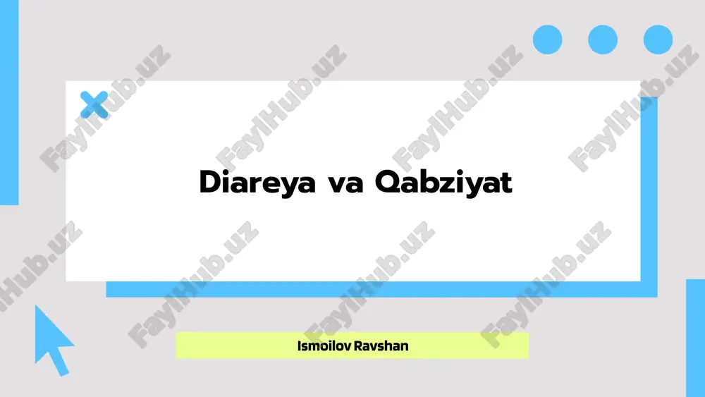 diareya va qabziyat — PPTX