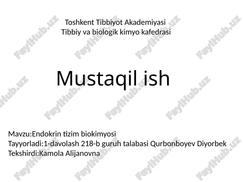 endokrin tizimi — PPTX