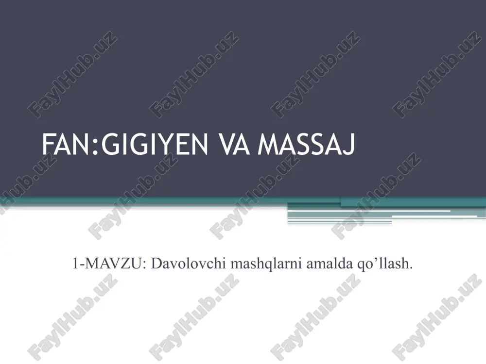 davolovchi mashqlarni amalga oshirish — PPTX