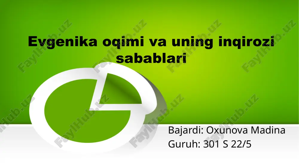 evgenika oqimi va uning inqirozi sabablari — PPTX
