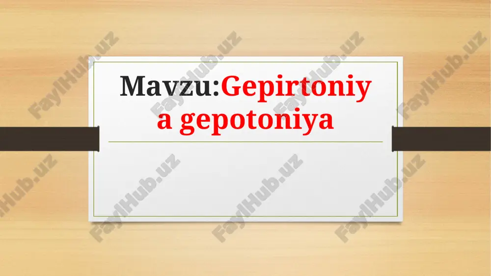 gipertoniyakasalligi — PPTX