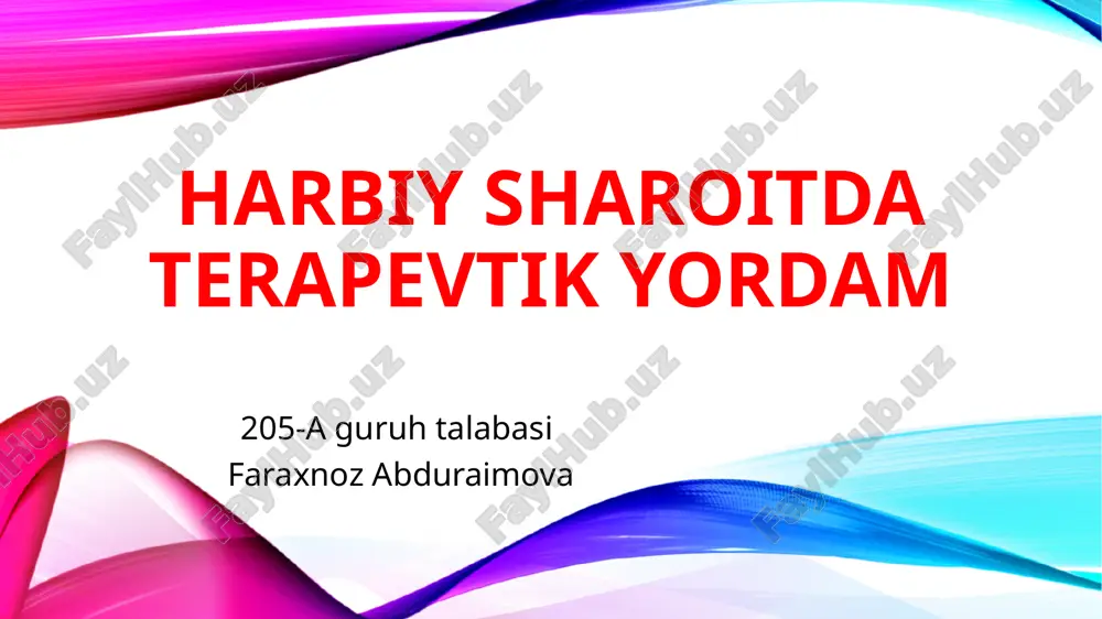 harbiysharoit daterapevtik yordam — PPTX