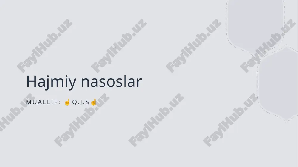 hajmiy nasoslar — PPTX