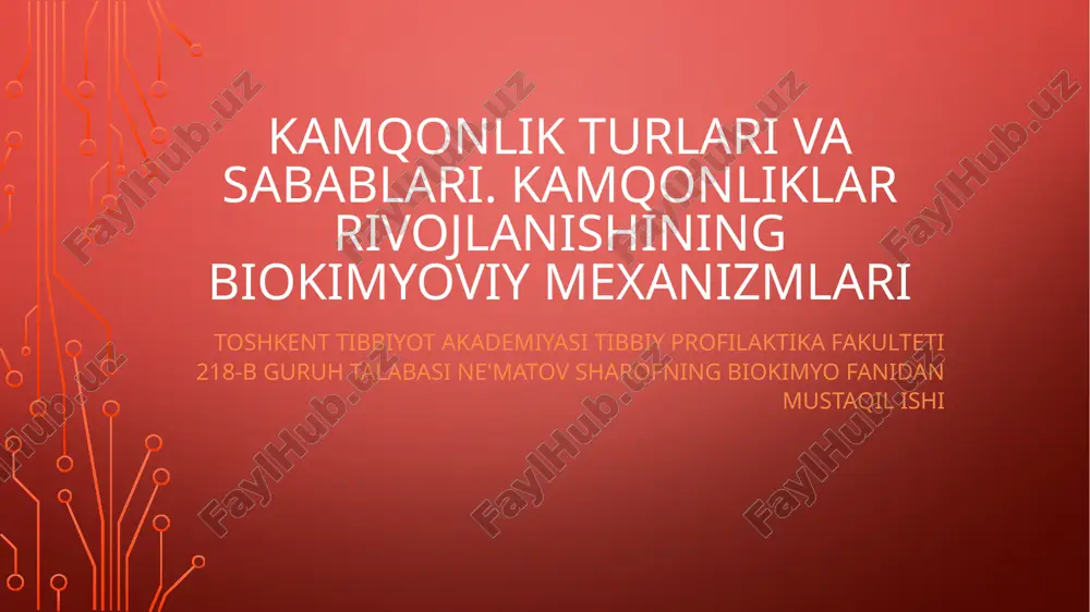 kamqonliklar va sabablari — PPTX