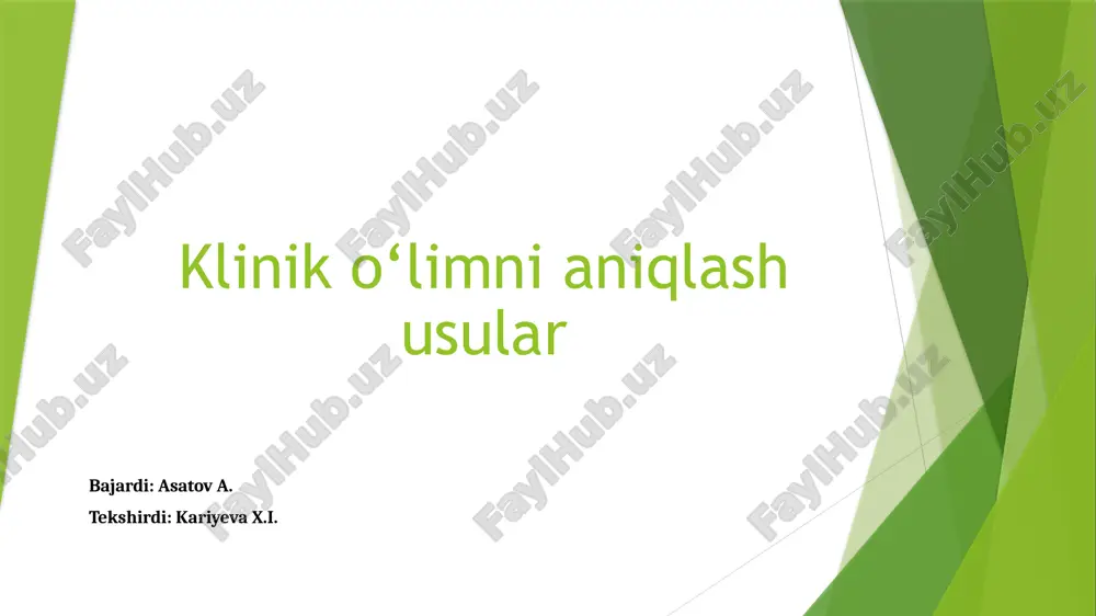 o'lim toifalari — PPTX