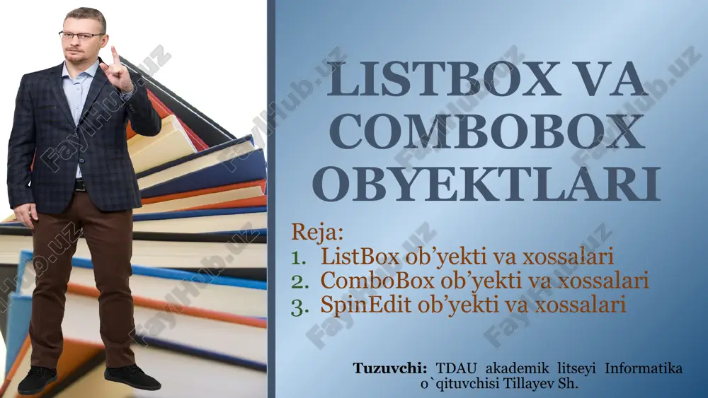 listbox va combobox obyektlari — PPTX
