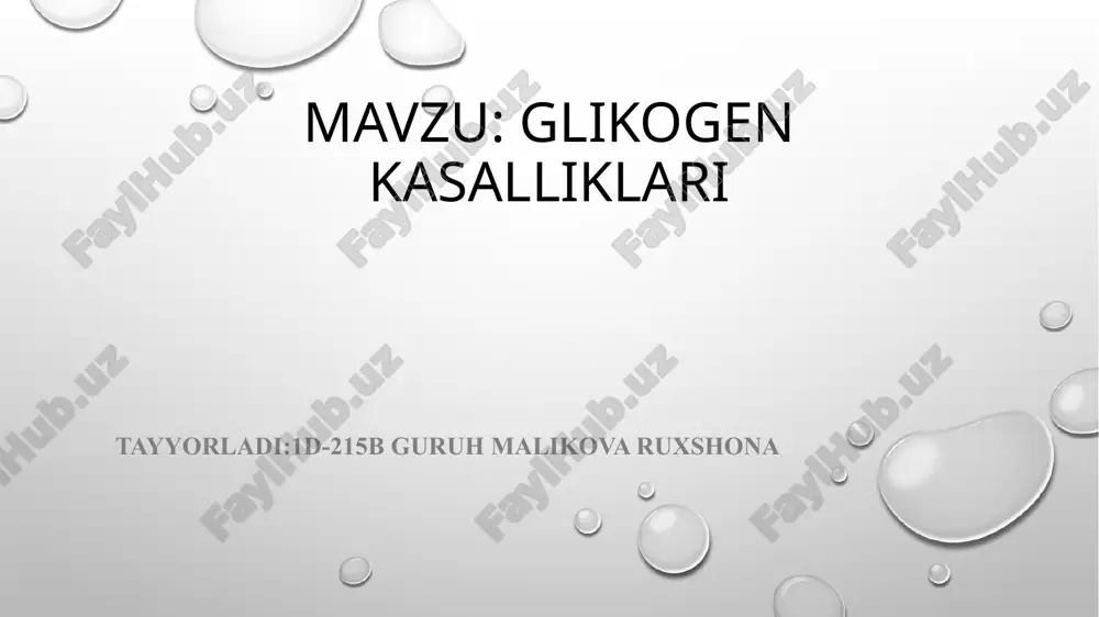 glikogenkasalliklari — PPTX