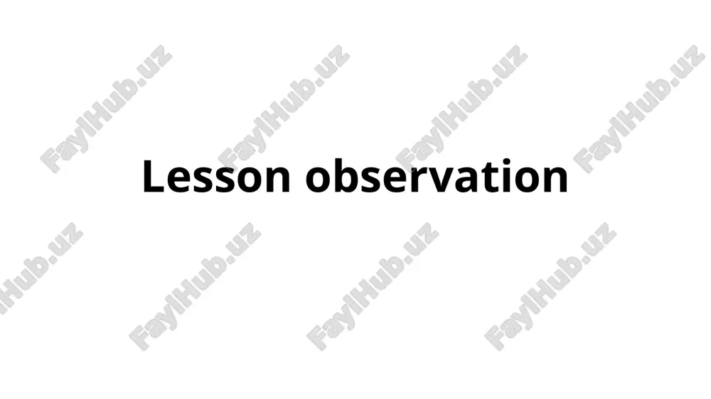 lesson observation — PPTX