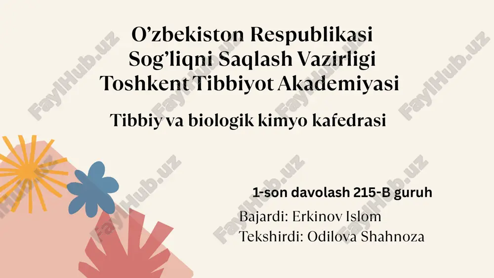 leykotsitlar xususiy metabolizmi — PPTX