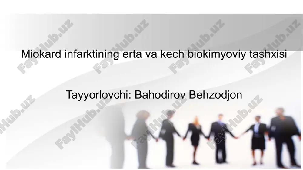 miokard infarktining erta va kech biokimyoviy tashxisi — PPTX