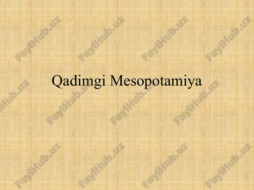 qadimgi mesopotamiya — PPTX