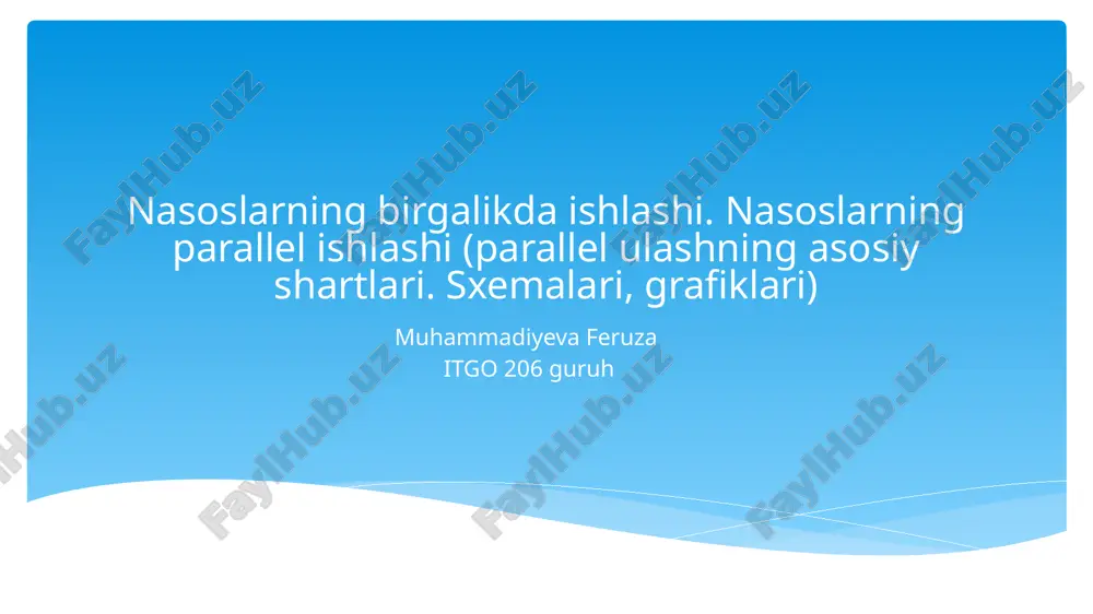nasoslar bilan birgalikda ishlash — PPTX