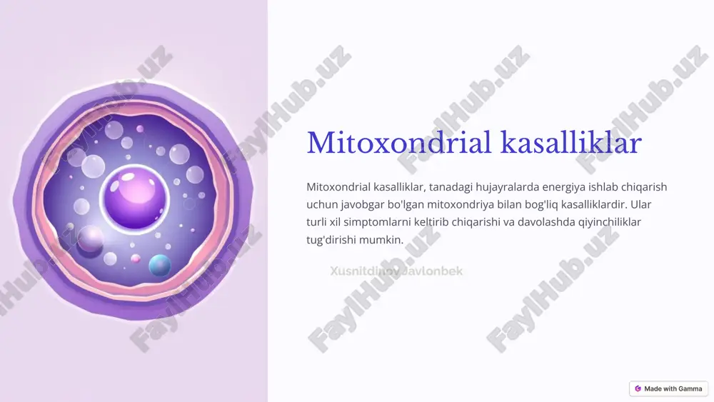 mitoxondrial kasalliklar — PPTX