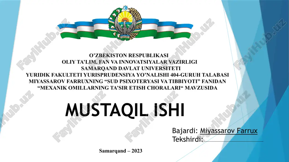 sud psixoteryasi va tibbiyoti — PPTX