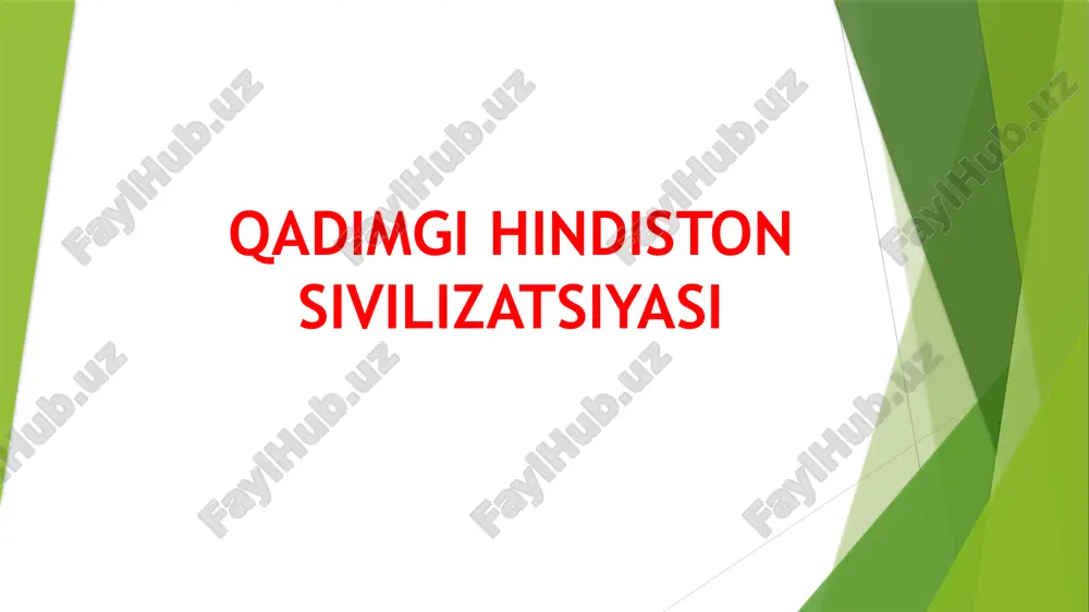 qadimgi hindiston sivilizatsiyasi — PPTX