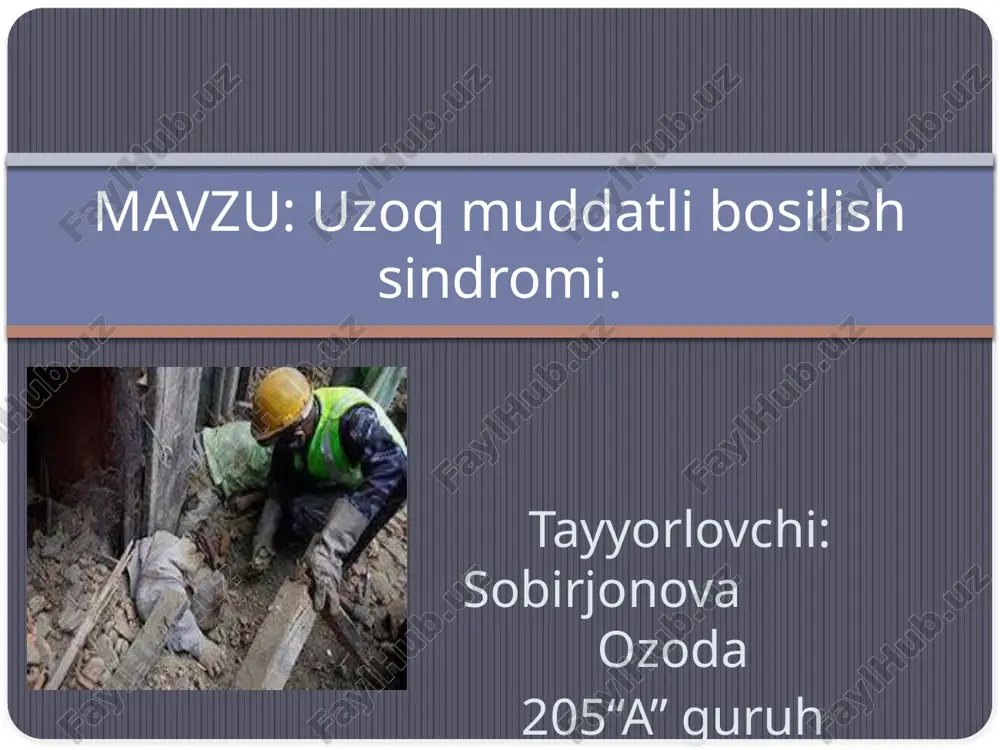 uzoq muddatli bosilish sindromi — PPTX