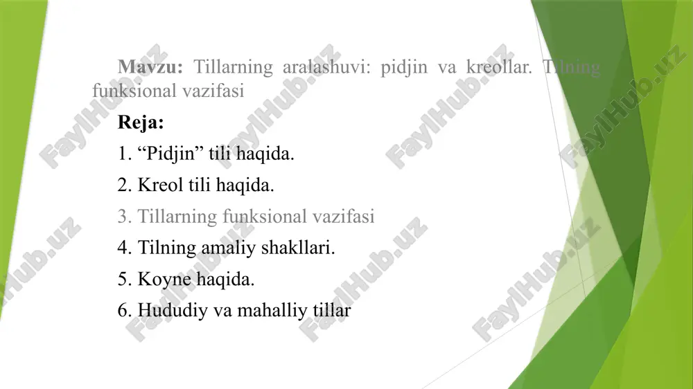 tillarningaralashuvi:pidjinvakreollar — PPTX