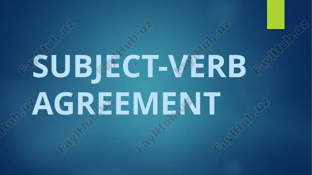 subject-verb agreement — PPTX