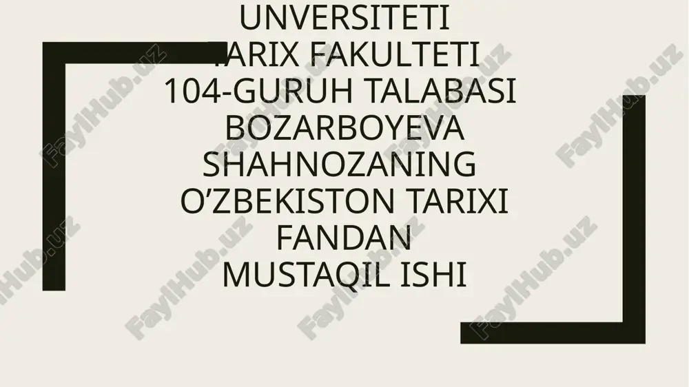 o’zbekiston tarixi — PPTX