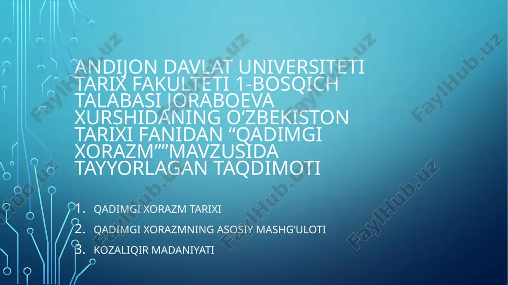 qadimgi xorazm tarixi — PPTX