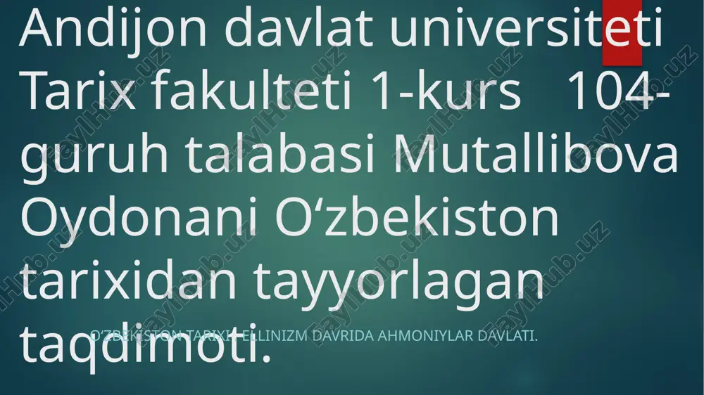 ellinizm davrida ahmoniylar davlati — PPTX