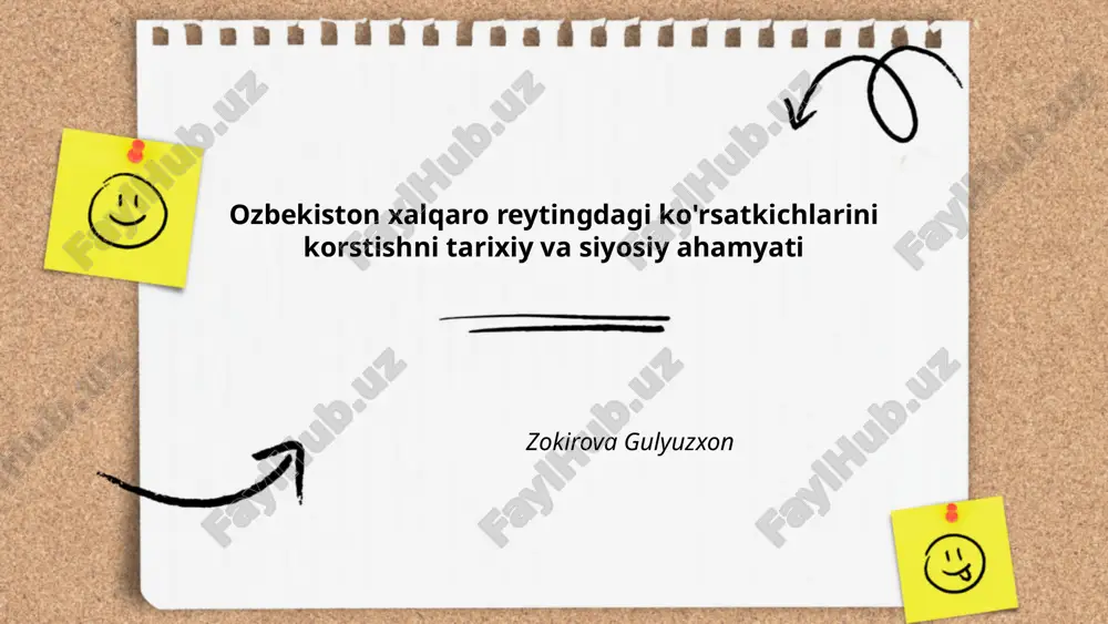 o‘zbekiston xalqaro reytingdagi ko'rsatkichlarini korstishni tarixiy va siyosiy ahamyati — PPTX