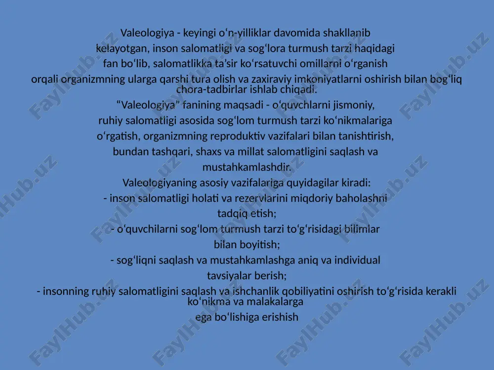 valeologiya — PPTX