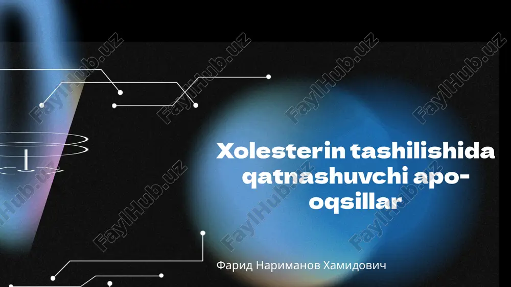 apo-oqsillar va xolesterin — PPTX