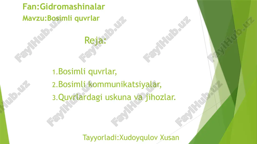 bosimli quvrlar — PPTX