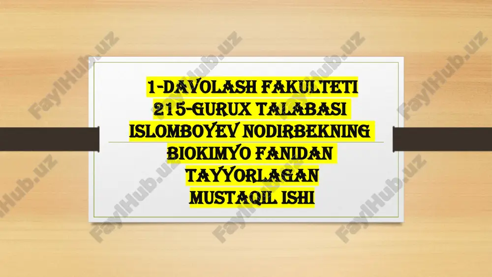 uglevodlar almashinuvi — PPTX