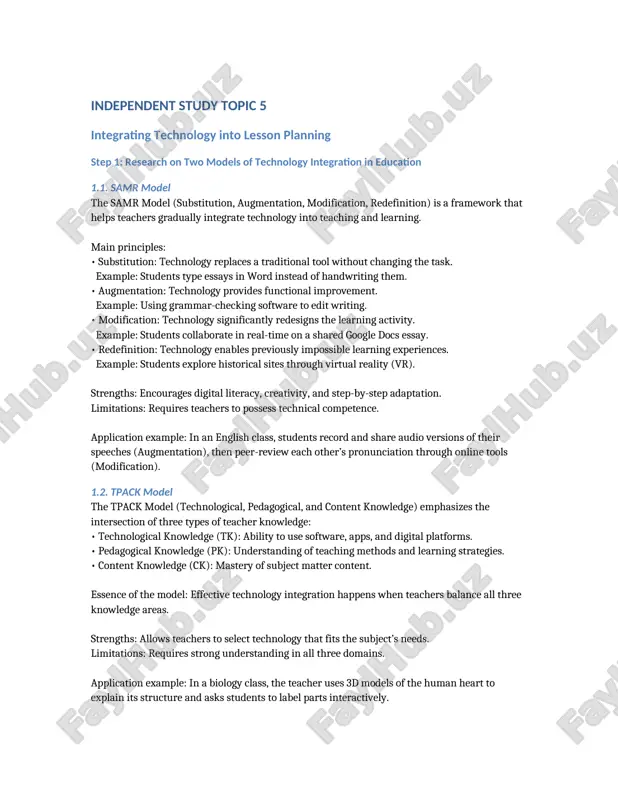integrating technology into lesson planning — DOCX
