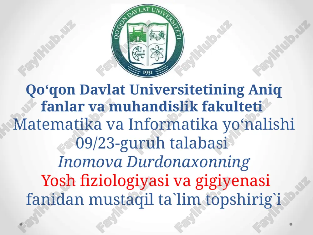 kun tartibi va uning ahamiyati — PPTX