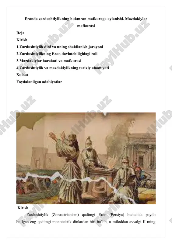 zardushtiylikning hukmron mafkuraga aylanishi — DOCX