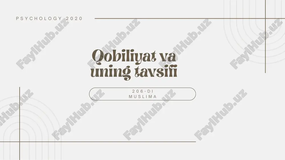 qobiliyat va uning tavsifi — PDF