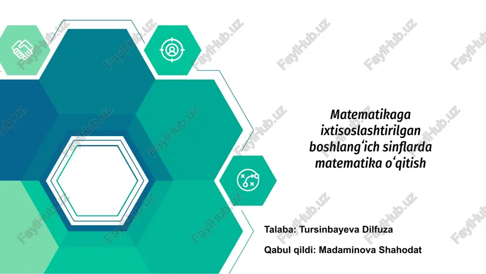 ixtisoslashtirilgan boshlang'ich sinflarda matematika o'qitish — PPTX
