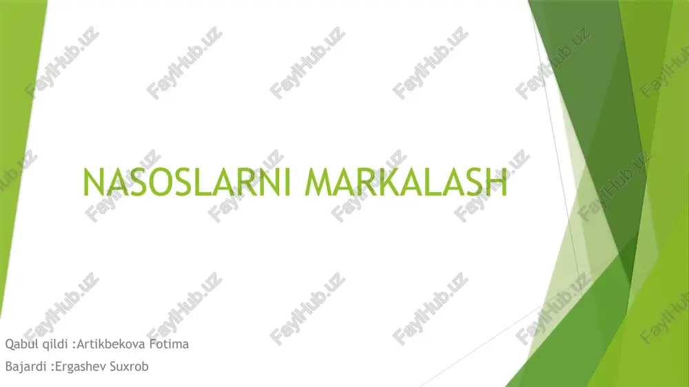 nasoslarni markalash — PPTX