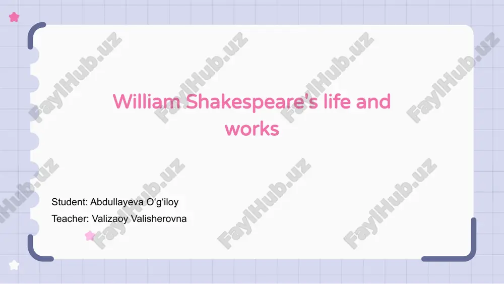 william shakespeare's life and works — PPTX