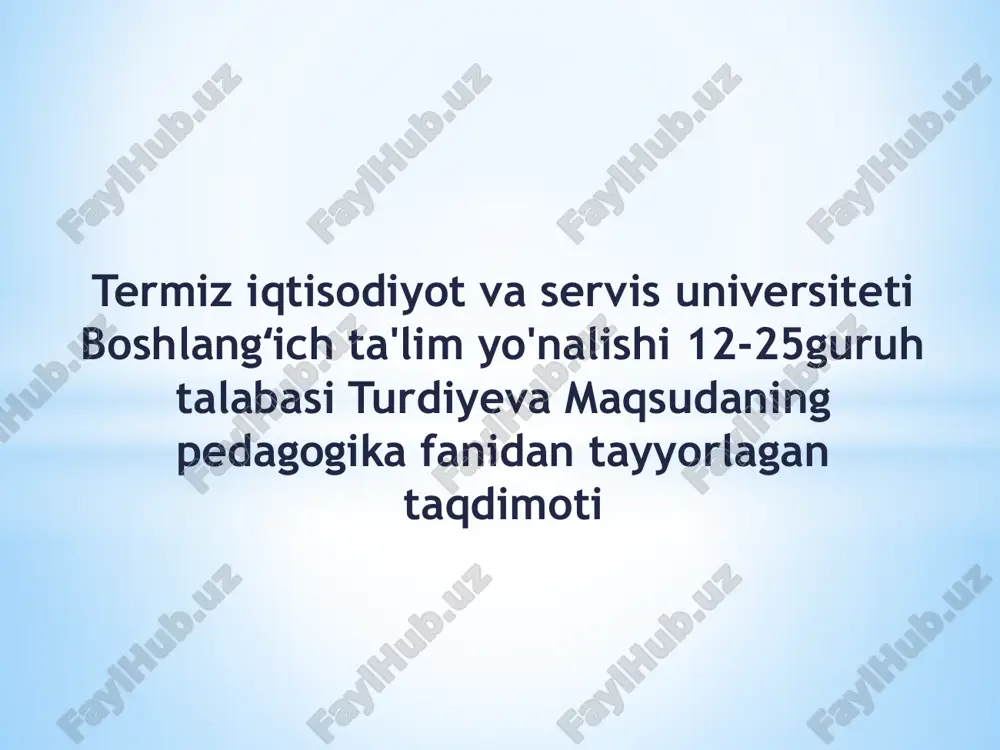 mehnat tarbiyasi — PPTX