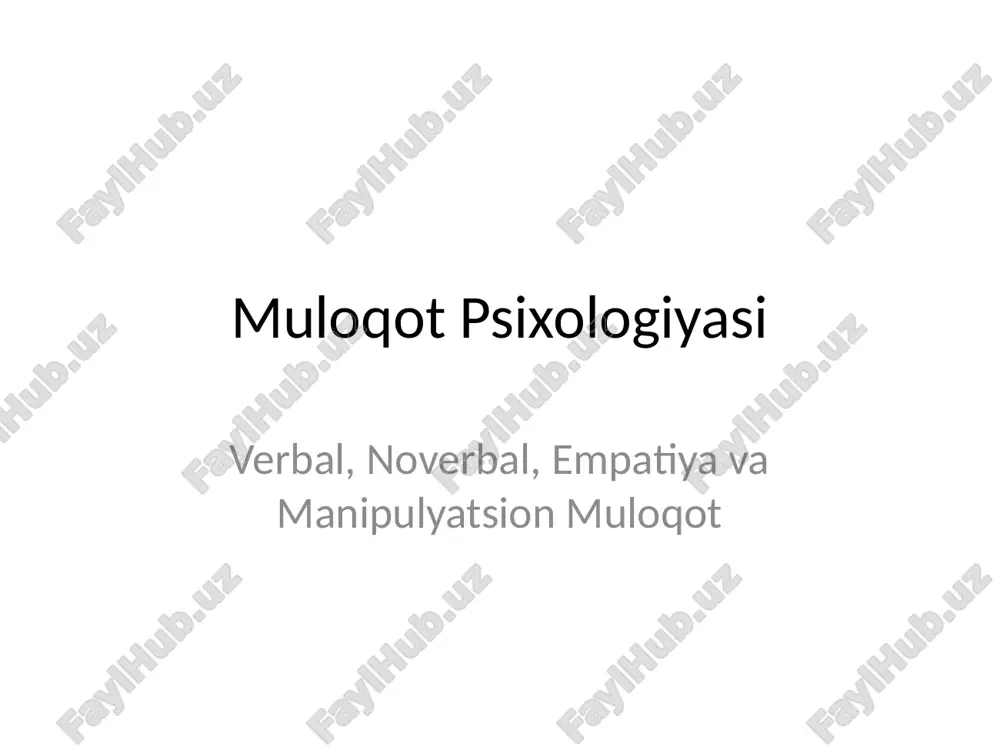 muloqot psixologiyasi — PPTX