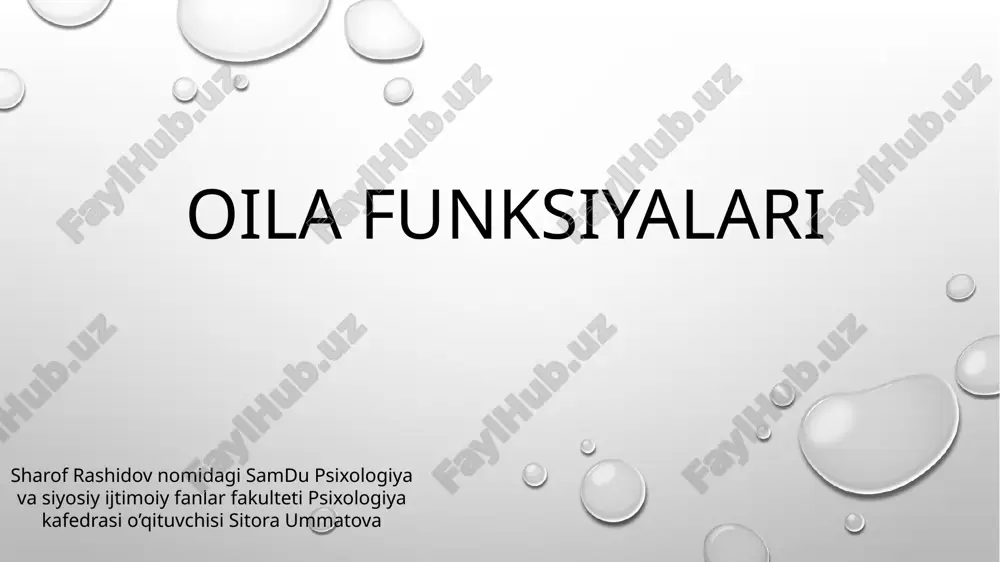 oilaning iqtisodiy funksiyasi — PPTX